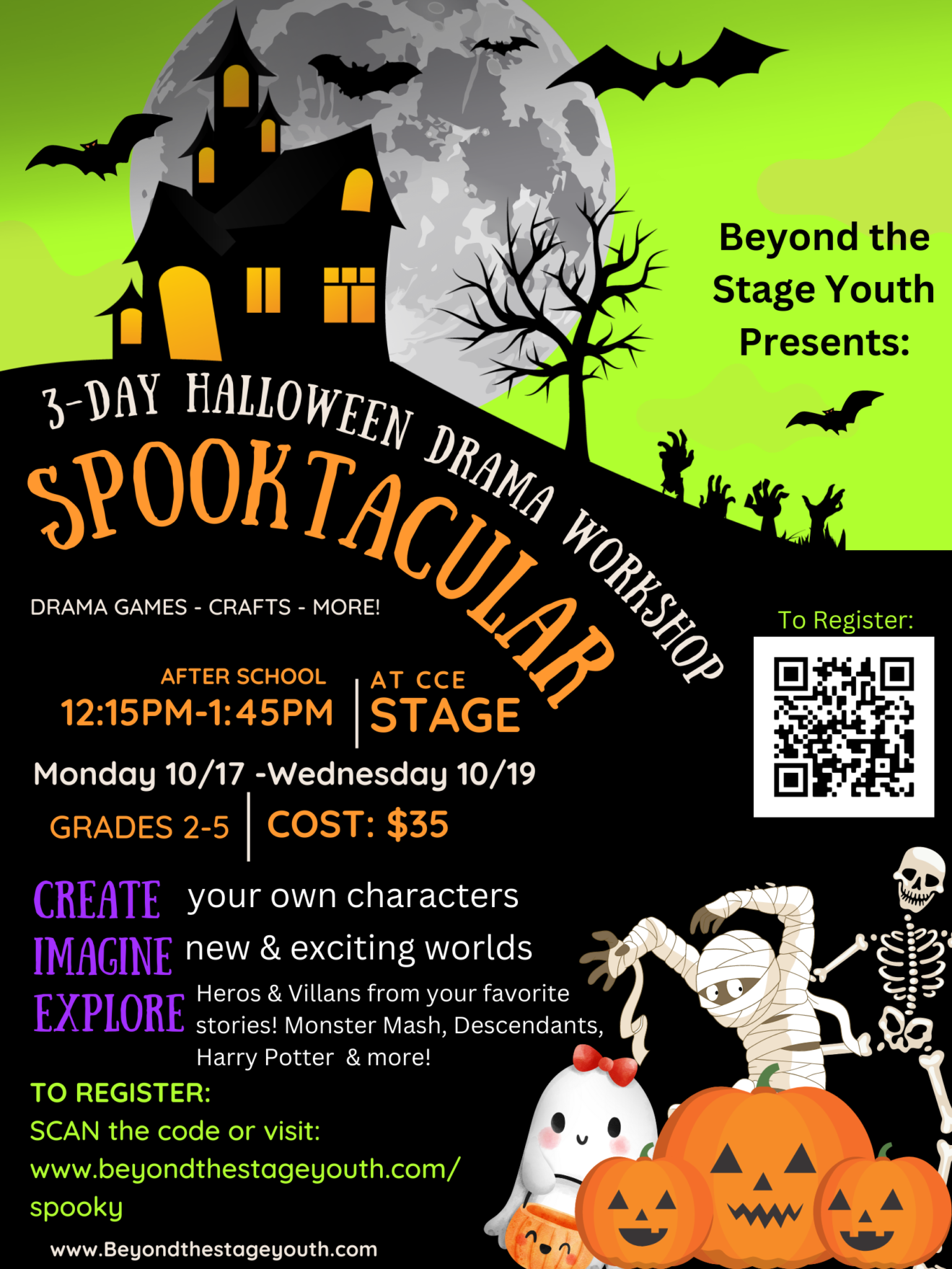 3-day Drama Halloween Drama Workshop 10-17/10-19