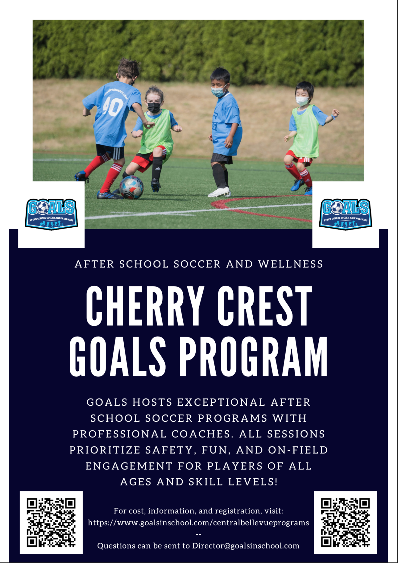 GOAL Soccer starts 3/22 at Cherry Crest