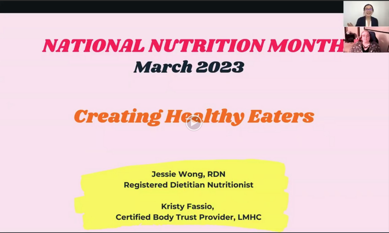 Creating Healthy Eaters Presentation from PTSA General Meeting available to watch online until May 1st
