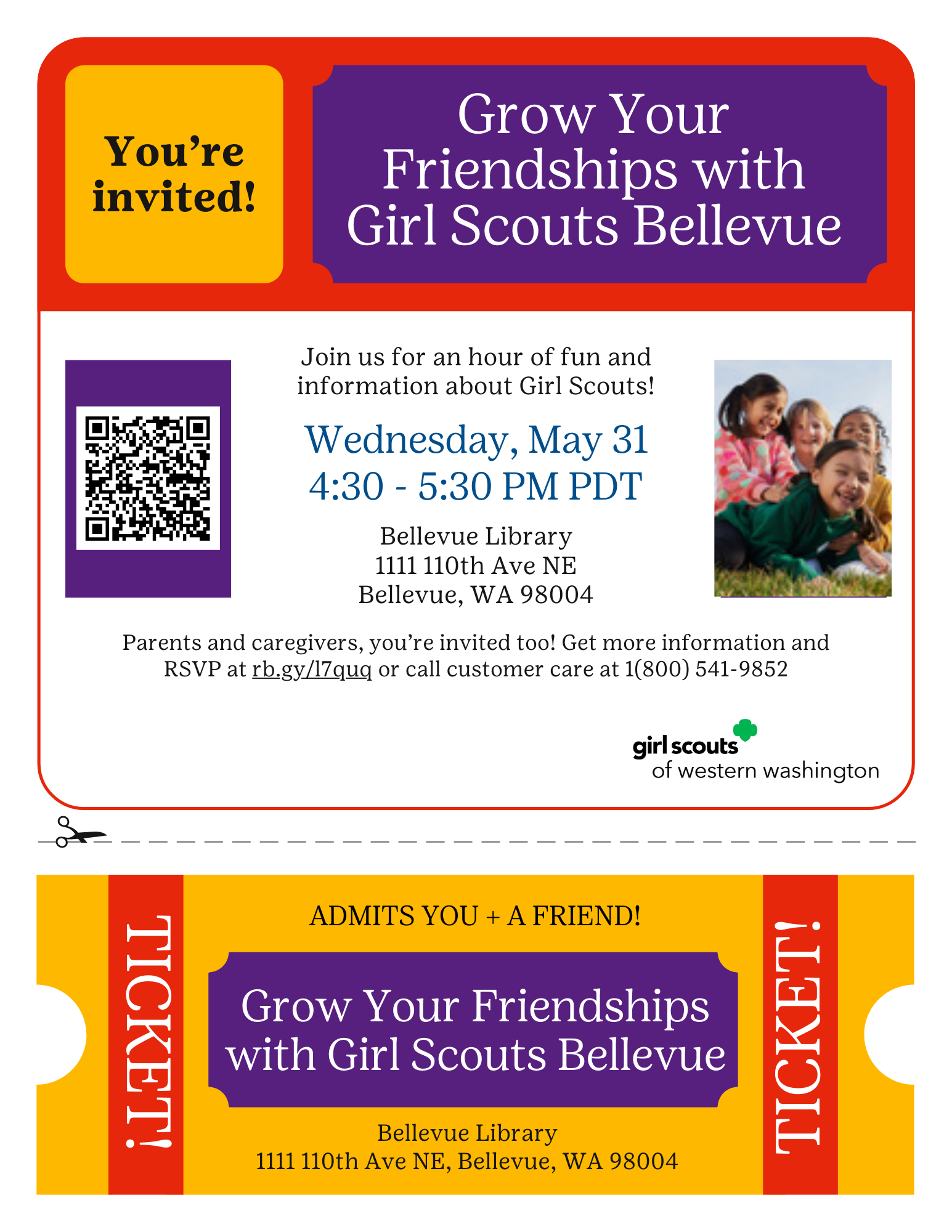 Girl Scout Recruiting Event this Wednesday at Bellevue Library CHERRY