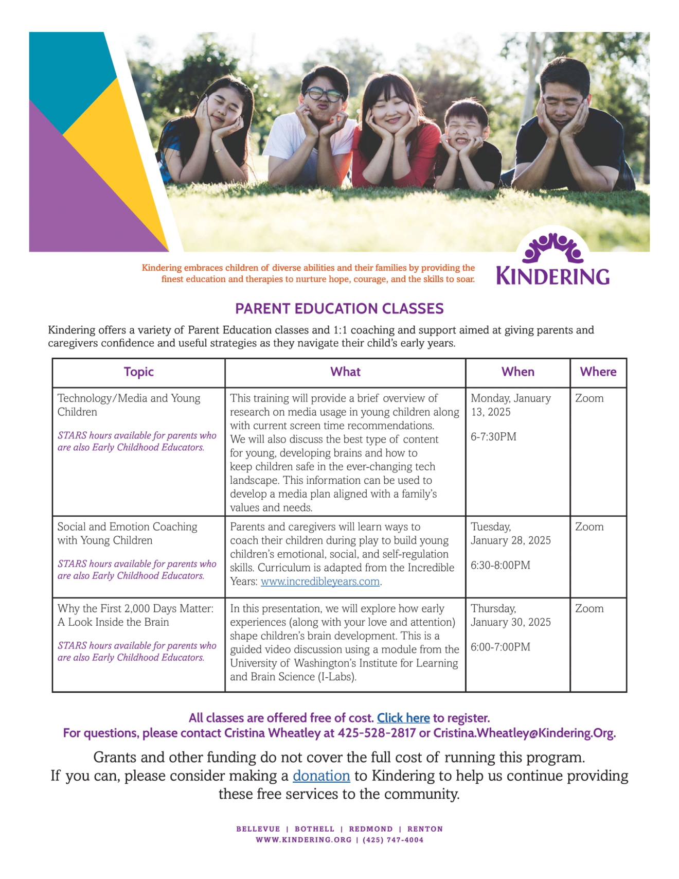 Parent Education Classes from Kindering