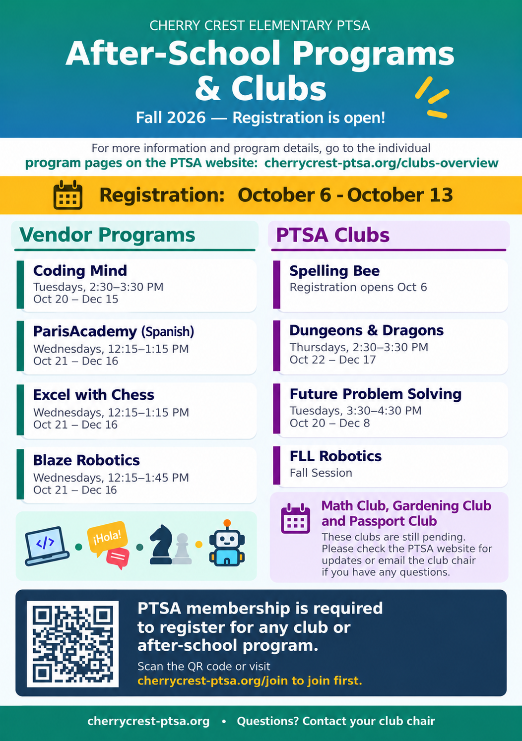 Fall After-School Programs &amp; Clubs — Registration Is Open!